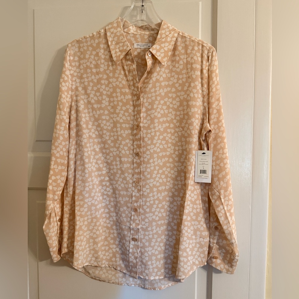 Equipment Nude Heart Pattern Blouse